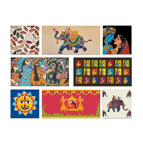 Madhubani Canvas Painting Frame - Elegant Wall Art for Living Rooms ...