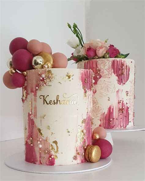 Pink and Gold Birthday Cakes