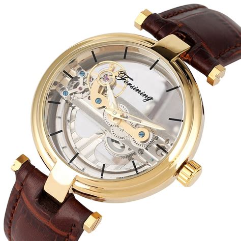Buy FORSINING Men's Transparent Single Bridge Watches Tourbillon ...