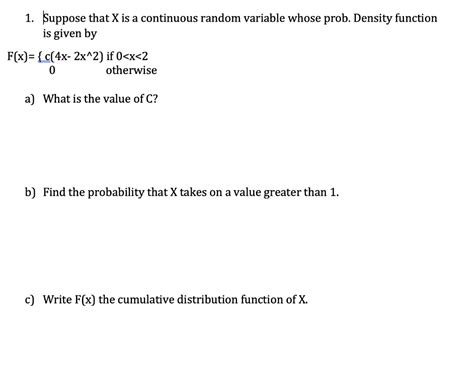 Image result for Prob for Continuous Random Variable