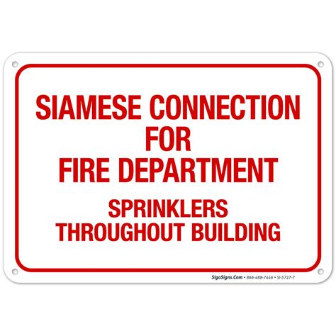 Sigo Signs Fire Safety Siamese Connection Sign 10x7 in. Rust India | Ubuy