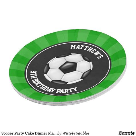 Soccer Party Cake Dinner Plates Personalized | Zazzle | Party cakes ...