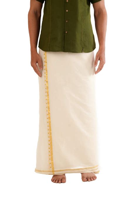 Handloom Mukutti Poovu Hand Embroidered Mundu – Suee - Sewing Tradition