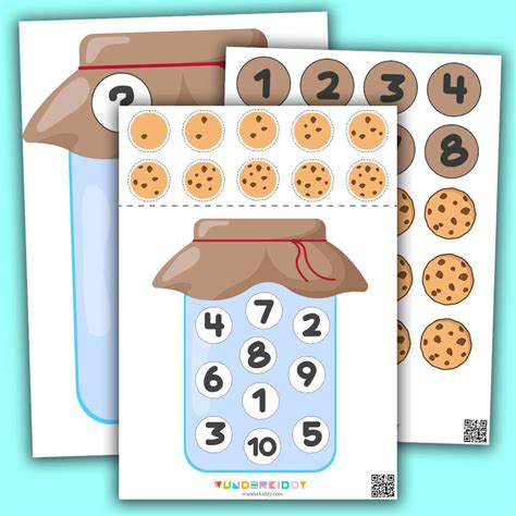 Printable Cookie Jar Counting Worksheet for Kindergarten