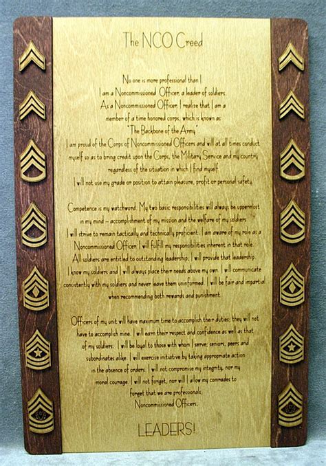 Nco Creed Framed