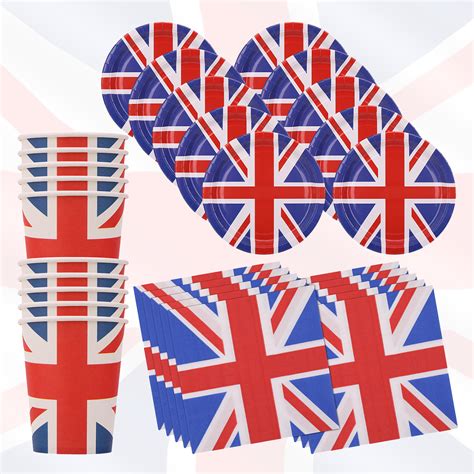 Union Jack Party Set Plates Cups Table Towels - | Ubuy India