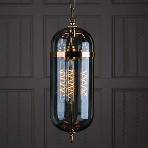 Smoke Glass Gold Metal Pendant Light – Stello Light Studio