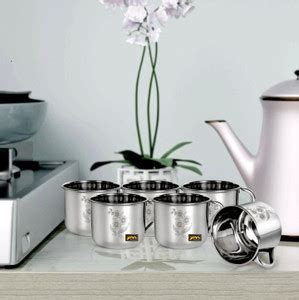 YM Stainless Steel Pack of 6 Stainless Steel Premium Single Wall Tea ...