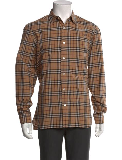 Burberry House Check Pattern Long Sleeve Dress Shirt - Neutrals Dress ...