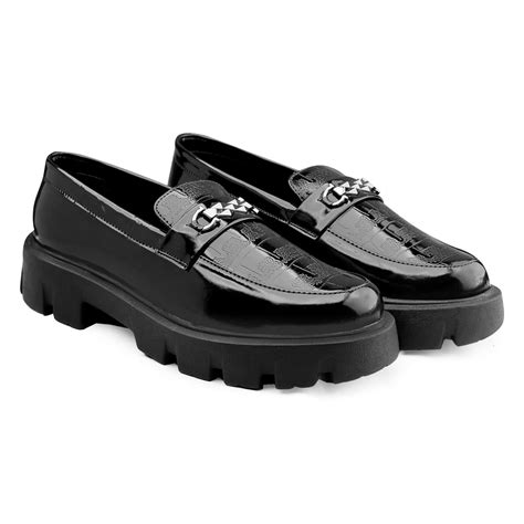 Buy Men's Senthetic Patent Meterial Black Casual Buckle Slip-On Loafer ...