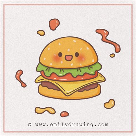 How to Draw a Hamburger - Emily Drawing