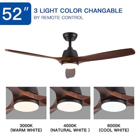Sunrinx YUHAO 52-in White with Brown Blades Color-changing Integrated ...