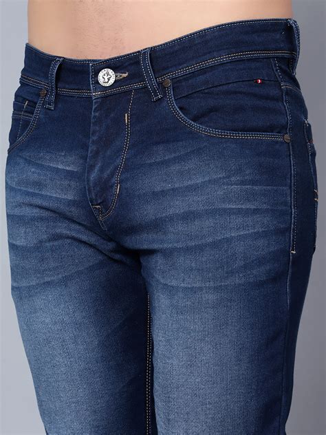 Men's Ultra Narrow fit Medium Fade Dark Blue Jeans – Cantabil