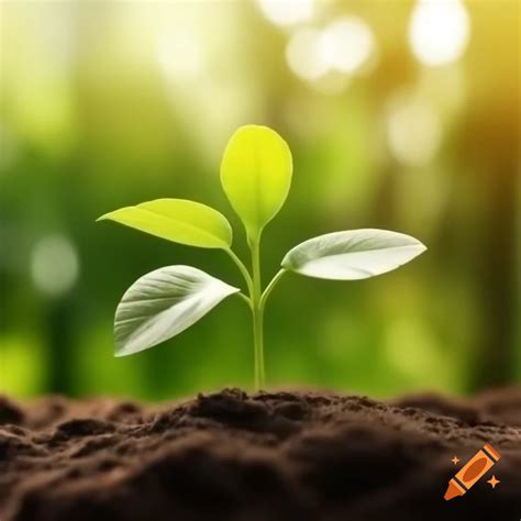 Plant growth process involving soil, water, nutrients, air, and sunlight on Craiyon