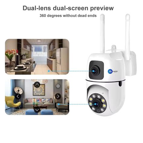 Maizic Smarthome 5+5MP Wifi FHD Mini Dual Lens/Screen 2in1 PTZ+Bullet ...