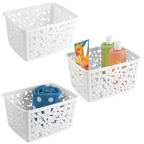 mDesign Plastic Bathroom Storage Basket Bin for Organizing Hand Soaps ...