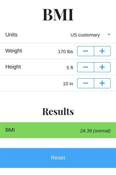 Calcapp — Sample app: Body mass index (BMI) calculator
