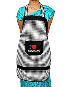 Buy ASOKAM Designer Check Design Waterproof Kitchen Apron with Front ...