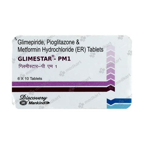 GLIMESTAR PM 1MG TABLET 10'S, Price, Composition & Generic Alternatives ...