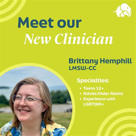 Meet our Ellie, Brittany Hemphill (LMSW-CC)! 🐘 Brittany values ...