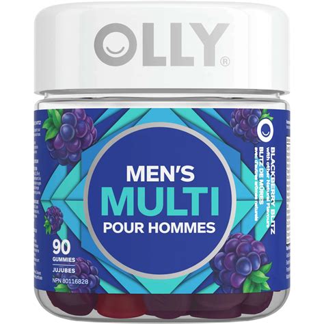 OLLY Men’s Multi Gummies Blackberry Blitz - Gluten Free, 90 Count ...