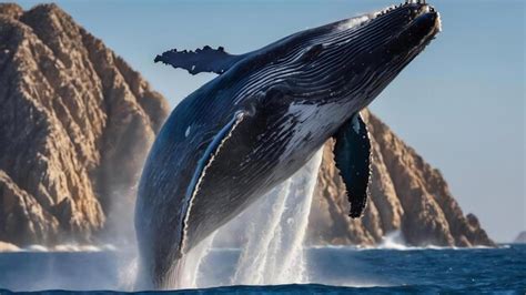Humpback whale breaching on pacific ocean background in cabo san lucas ...