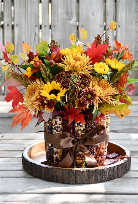 How to Make an Easy Indian Corn Vase Flower Arrangement for ...