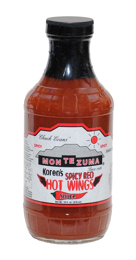 Karen’s Spicy Red Hot Wings Sauce - Chuck Evans' MONTEZUMA Brand Sauces ...