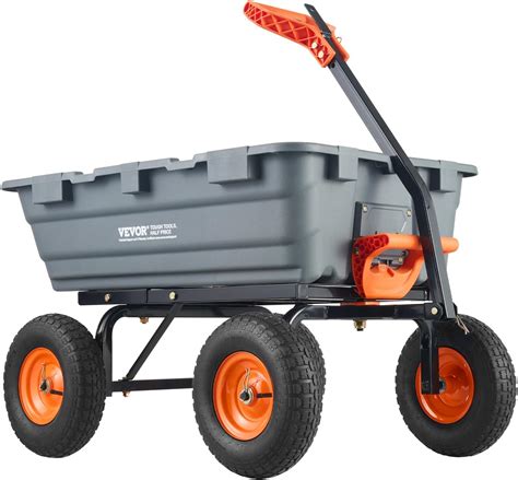 Amazon.com : VEVOR 1200lbs 7Cu.Ft. Garden Dump Cart with 2-in-1 ...