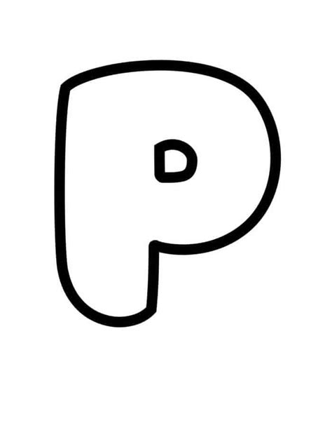 Free Printable Bubble Letter P: Bubble Alphabet Letters