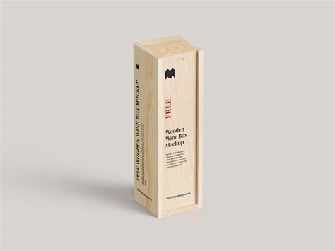 Free wooden wine box mockup - Instant Download