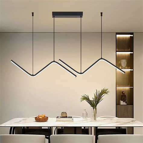 Matven LED Modern Linear Pendant Lights, Dimmable LED Hanging ...