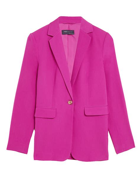 Buy Satin Look Relaxed Single Breasted Blazer at Marks & Spencer