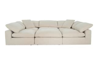 Dream Shell 131'' 6 Piece Modular Sectional with 3 Armless Chairs, 2 ...