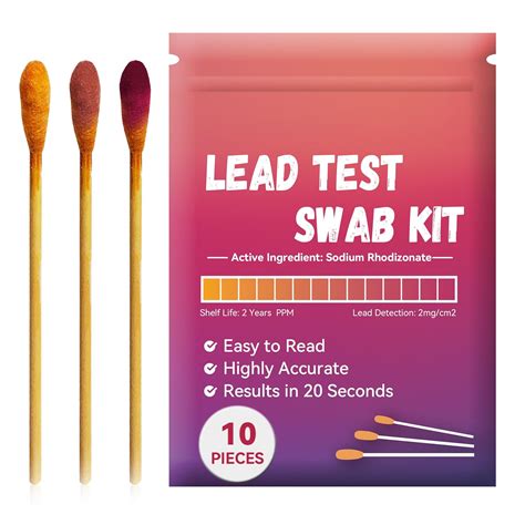 AAwipes Lead Test Swab Kit (10 Pcs Lead Testing Swabs in Sealable Bag) 20-Second Results by ...