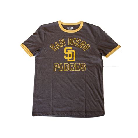 New Era San Diego Padres Ringer Short Sleeve T-Shirt Heather Burnt Wood ...