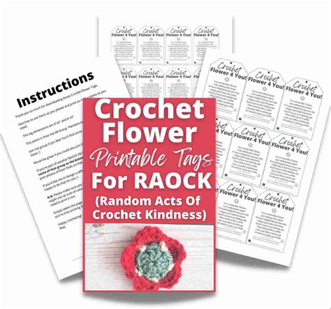 Random Acts of Crochet Kindness Flower Tags/Labels (PDF Printable) | Start Crochet