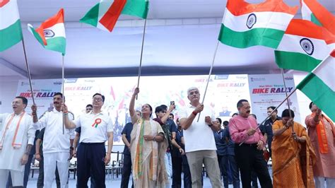 MPs Bike Rally flagged off by Delhi CM to mark 'Har Ghar Tiranga' Campaign