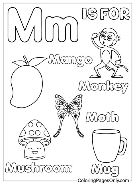 Letter M Coloring Worksheets