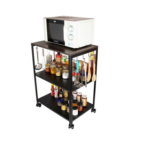 Buy Now 3 Tier Premium Microwave Stand with Wheels | Decoworld — DECOWORLD
