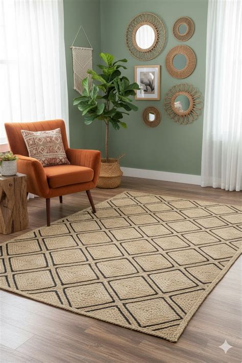 Braided Natural black geometric jute hand-woven Area Rug. – Kashyapa Rugs