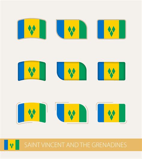 Vector flags of Saint Vincent and the Grenadines, collection of Saint ...