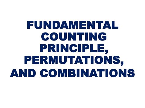 SOLUTION: Fundamental counting principles permutations and combinations ...