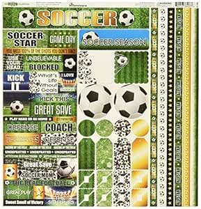 Reminisce TSOC-100 Soccer Cardstock Sticker, 12" by 12", Multicolor ...