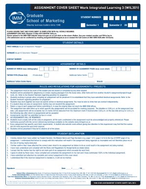 WIL301 Assignment Cover Sheet - Blank Fillable Template | Fill Out ...