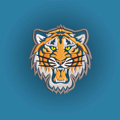 Roaring Tiger Applique Embroidery design files