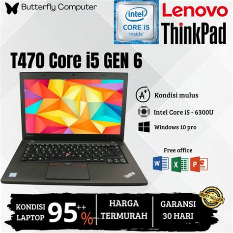Promo Lenovo thinkpad T470 core i5 Gen 6 RAM 8Gb - SSD 256GB - 14inc ...
