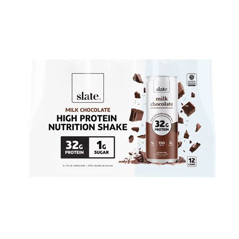 Slate Chocolate Nutrition Shake, 32g Protein, 12 pk./11 oz. | BJ's ...