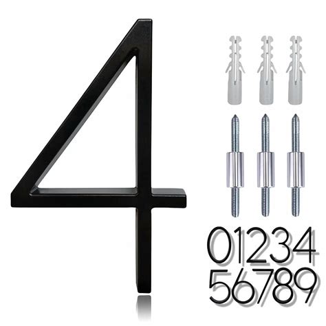 5" Stainless Steel Floating House Number, Metal Modern House Numbers ...