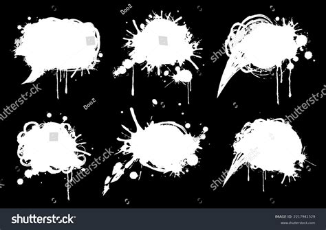 Grange White Graffiti Speech Bubbles Set Stock Vector (Royalty Free ...